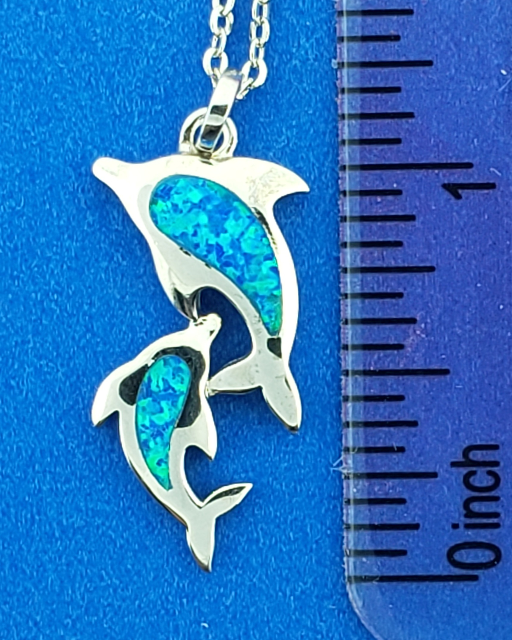 Alamea Dolphin Pendant, Sterling Silver & Opal 4 Alamea Dolphin Pendant, Sterling Silver & Opal - Image 4