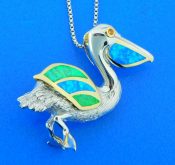 sterling silver kovel pelican pendant