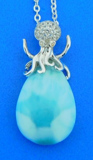 octopus larimar pendant