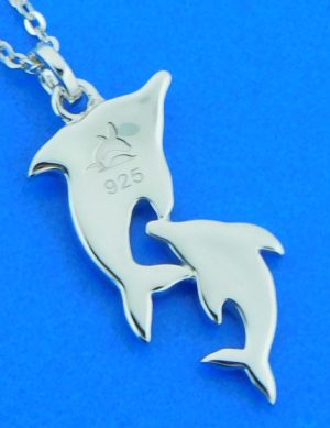 sterling silver & opal alamea dolphin pendant