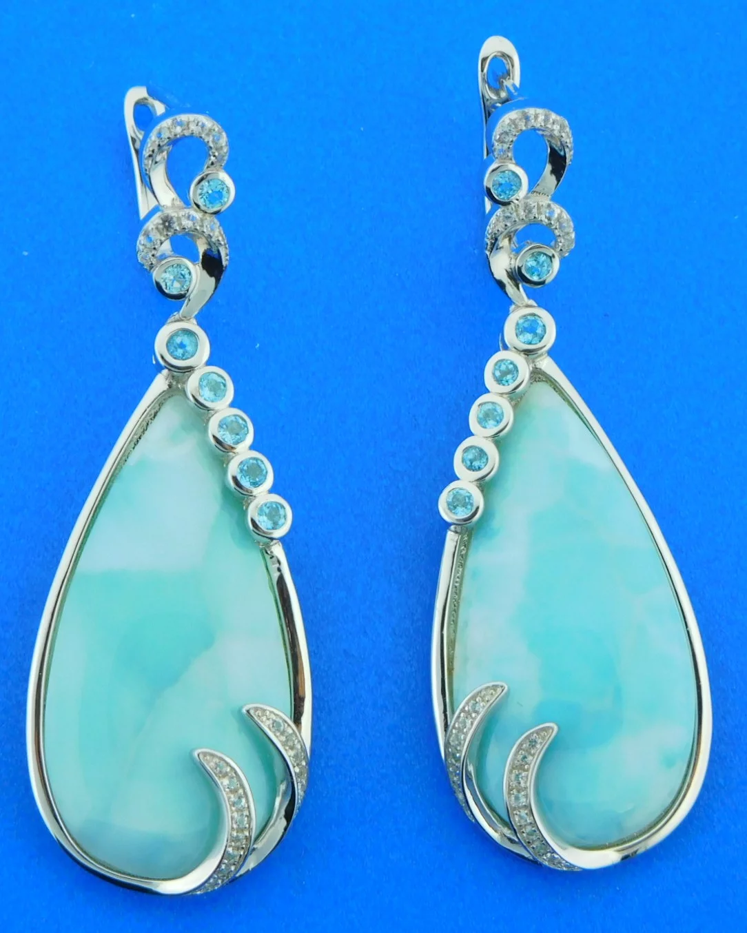 Alamea Tears of Joy Larimar Earrings, Sterling Silver & Larimar 1 sterling silver alamea larimar earrings