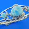 sterling silver sea turtle larimar bracelet