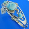 sterling silver sea turtle larimar bracelet