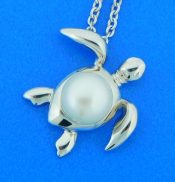 sterling silver alamea sea turtle pearl pendant