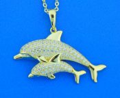 alamea sterling silver gold plated dolphin pendant