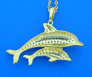 alamea sterling silver gold plated dolphin pendant