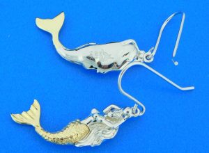 alamea 2-tone mermaid earrings