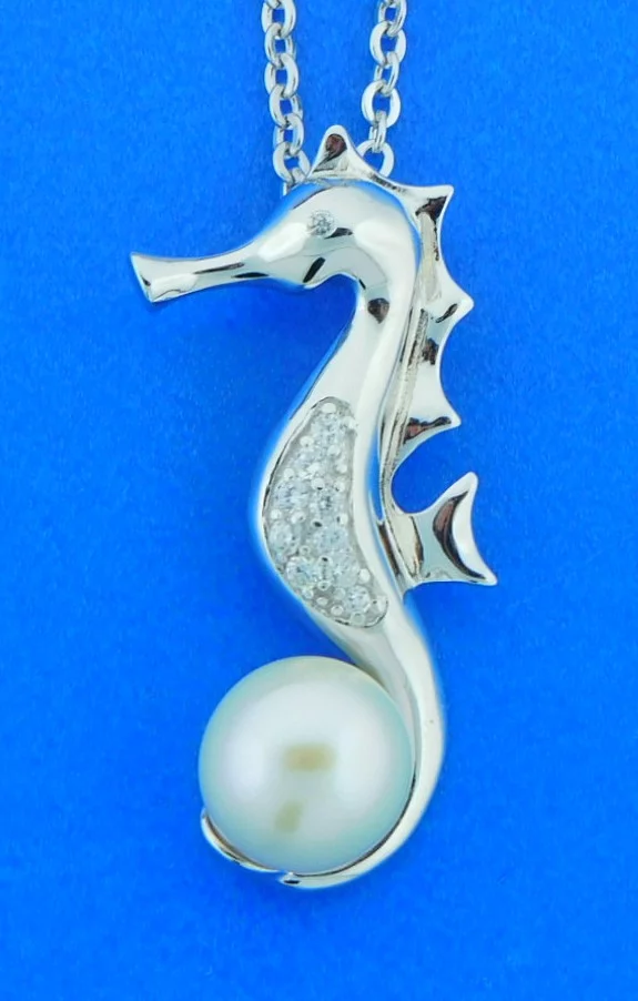 Alamea Seahorse Pearl Pendant, Sterling Silver 1 sterling silver seahorse pearl pendant