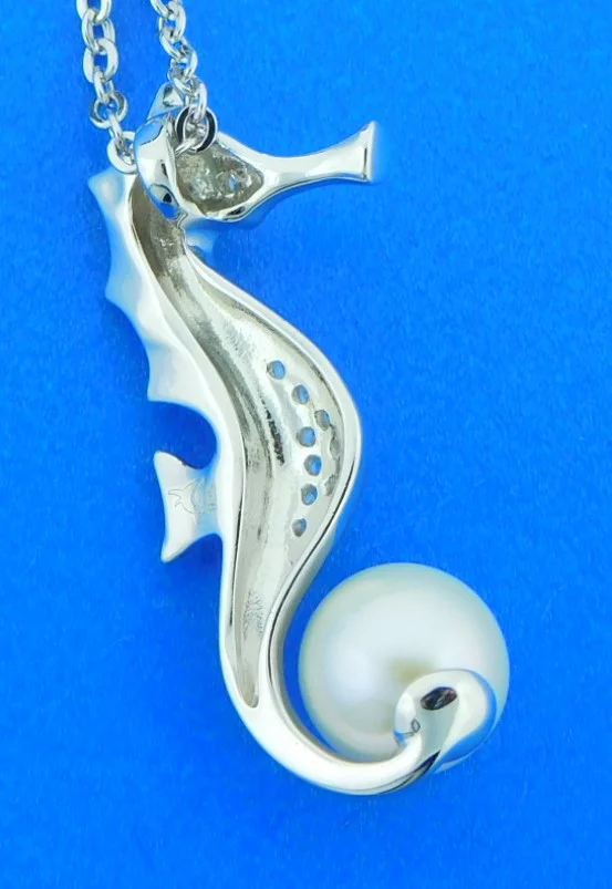Alamea Seahorse Pearl Pendant, Sterling Silver 2 sterling silver seahorse pearl pendant