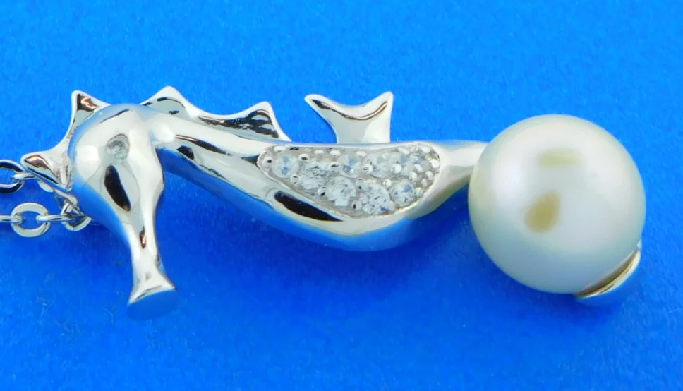 Alamea Seahorse Pearl Pendant, Sterling Silver 4 sterling silver seahorse pearl pendant