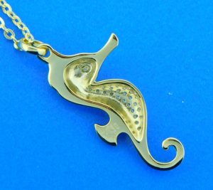 alamea gold plated sterling silver seahorse pendant