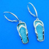 sterling silver & larimar flip flop earrings