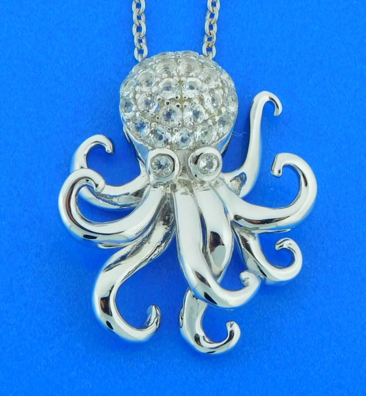 sterling silver octopus pendant