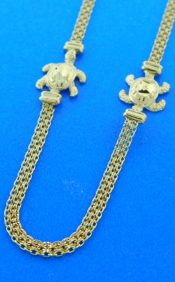 14k sea turtle ankle bracelet