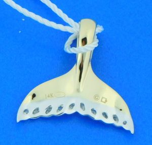 14k denny wong whale tail pendant