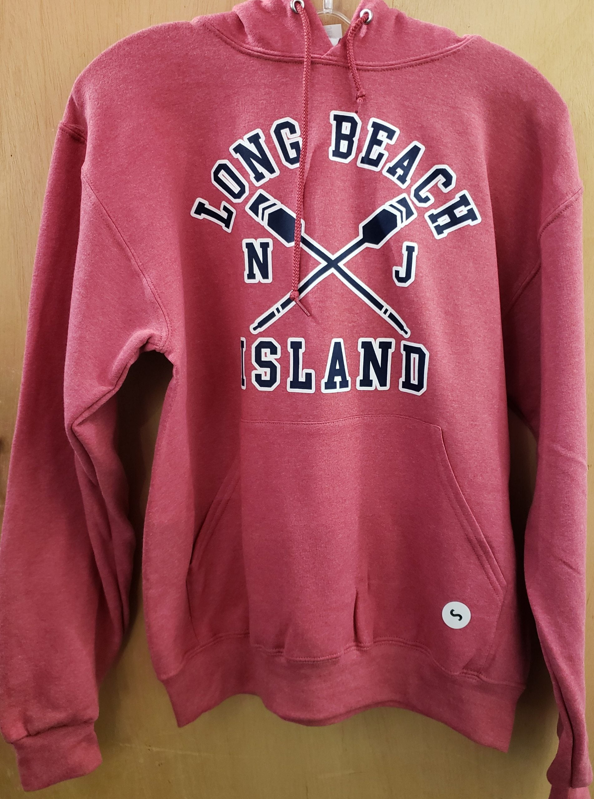 LBI Adult Hoodie, Long Beach Island Crossed Oars, Vintage Heather Red |  Island Sun Jewelry Beach Haven NJ