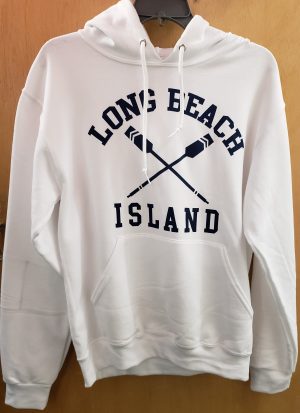 long beach island white oar hoodie