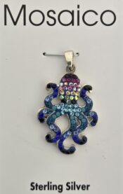 Mosaico Octopus Pendant, Sterling Silver