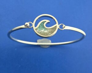 Dune Jewelry Wave Bracelet, Sterling Silver & Long Beach Island Sand