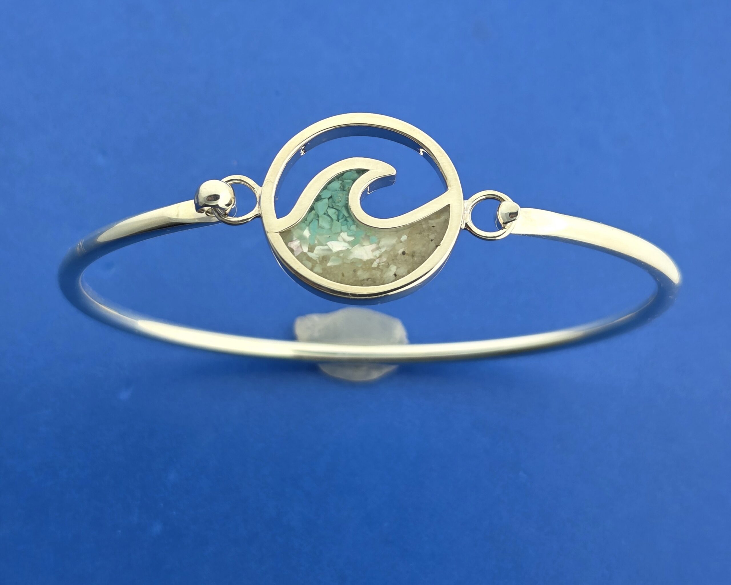 Dune Jewelry Wave Bracelet, Sterling Silver & Long Beach Island Sand 1 Dune Jewelry Wave Bracelet, Sterling Silver & Long Beach Island Sand