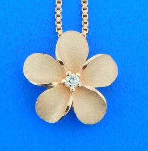 denny wong pink gold plumeria pendant