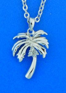 sterling silver palm tree pendant