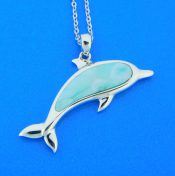 alamea sterling silver & larimar dolphin pendant