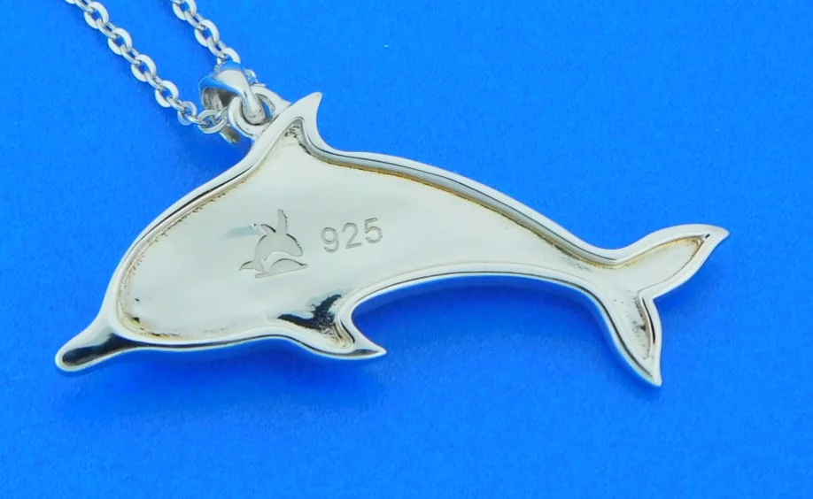 alamea sterling silver & larimar dolphin pendant