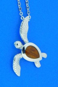 sea turtle koa wood pendant