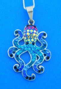 Mosaico Octopus Pendant, Sterling Silver