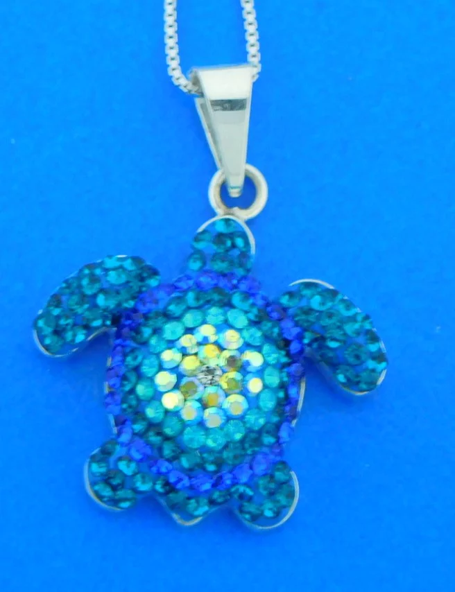 Mosaico Turtle Pendant, Sterling Silver