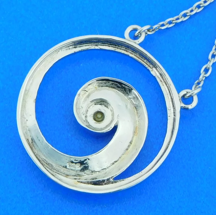 Wave Pendant, Sterling Silver & Swarovski Crystal 2 sterling silver wave pendant
