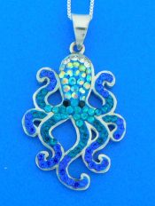 sterling silver octopus pendant