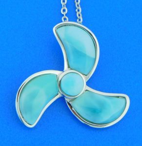 alamea sterling silver & larimar propeller pendant