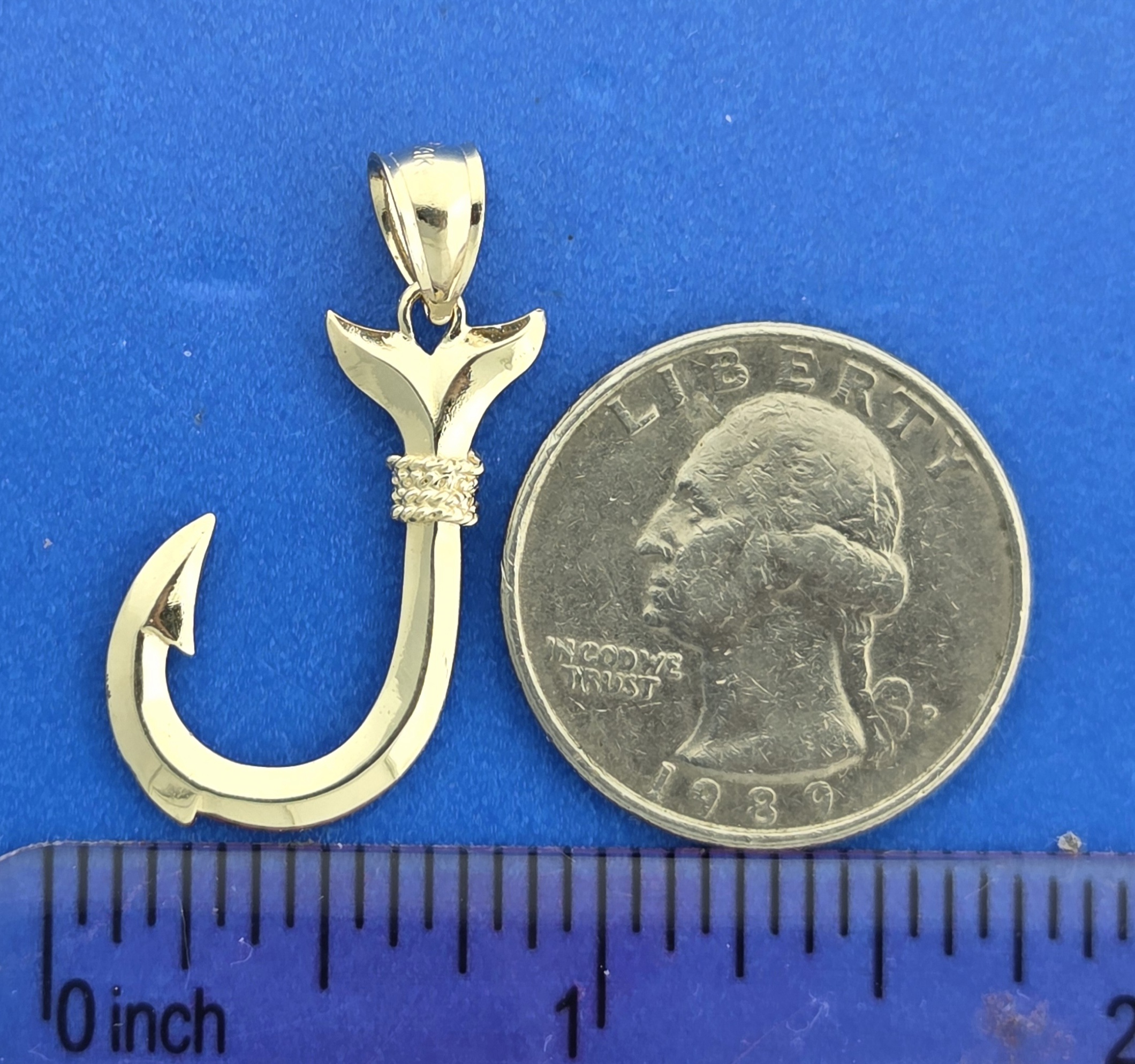 Fishing Hook Pendant, 14k 4 Fishing Hook Pendant, 14k - Image 4