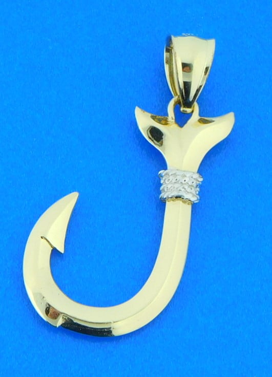 Whale Tail Fish Hook Pendant  Island Sun Jewelry Beach Haven NJ
