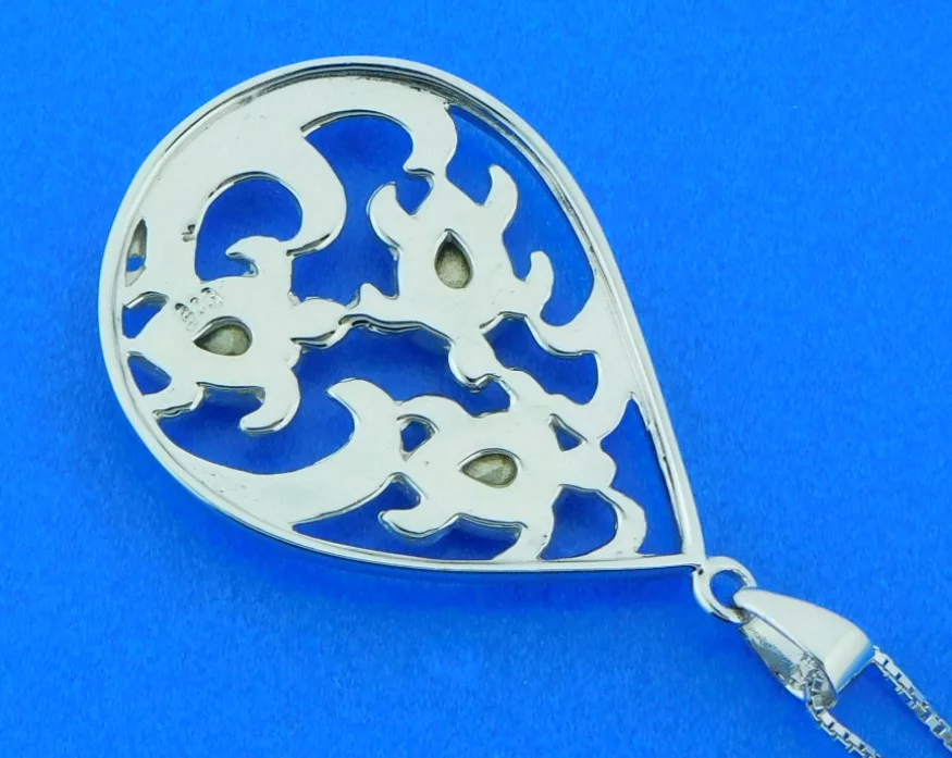 Sea Turtles Swarovski Crystal Pendant, Sterling Silver 2 sterling silver & crystal sea turtle pendant