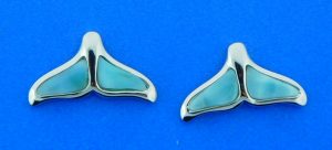 alamea sterling silver whale tail earrings