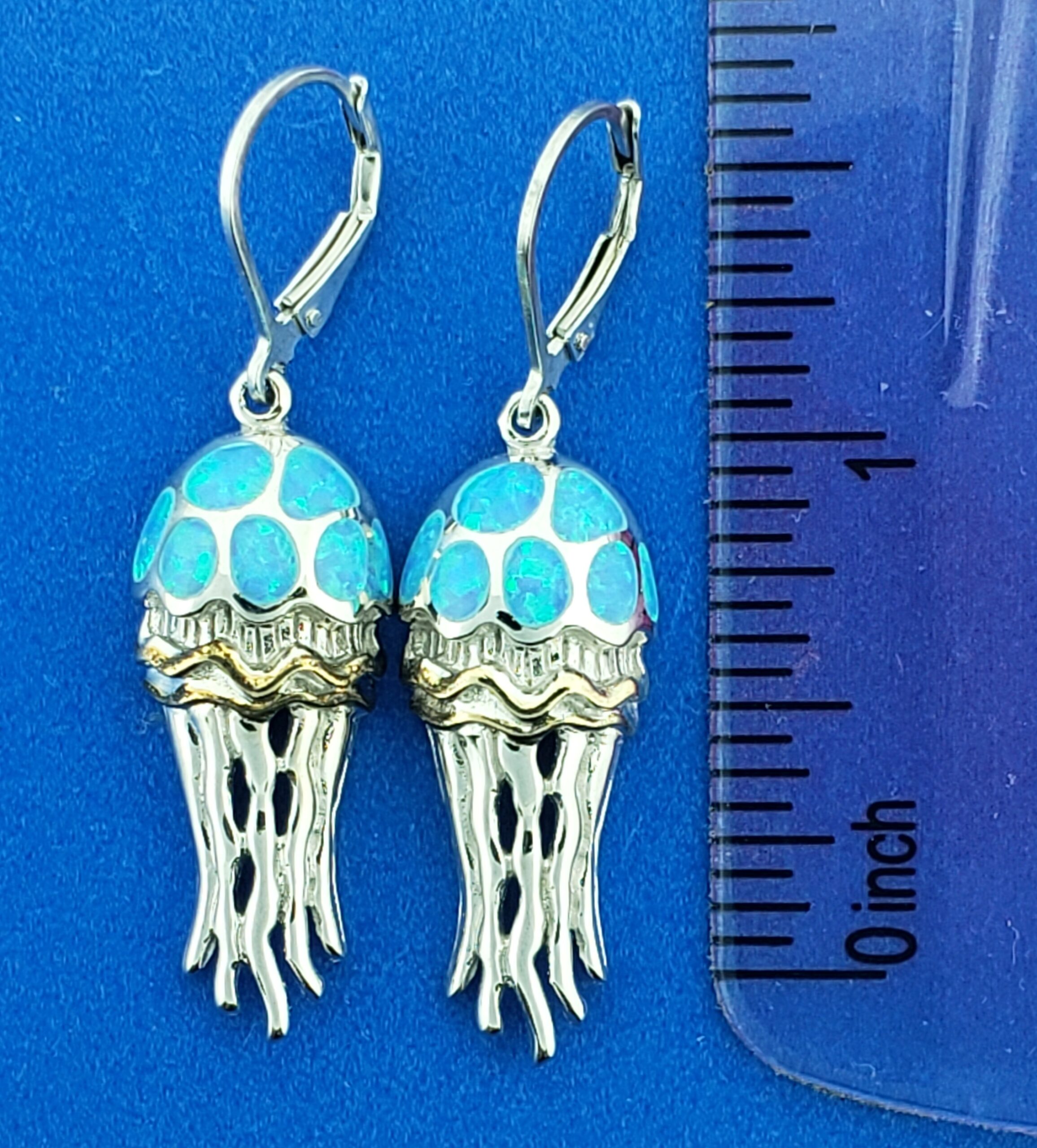 Kovel Jellyfish Dangle Earrings, Sterling Silver 7 Kovel Jellyfish Dangle Earrings, Sterling Silver - Image 7