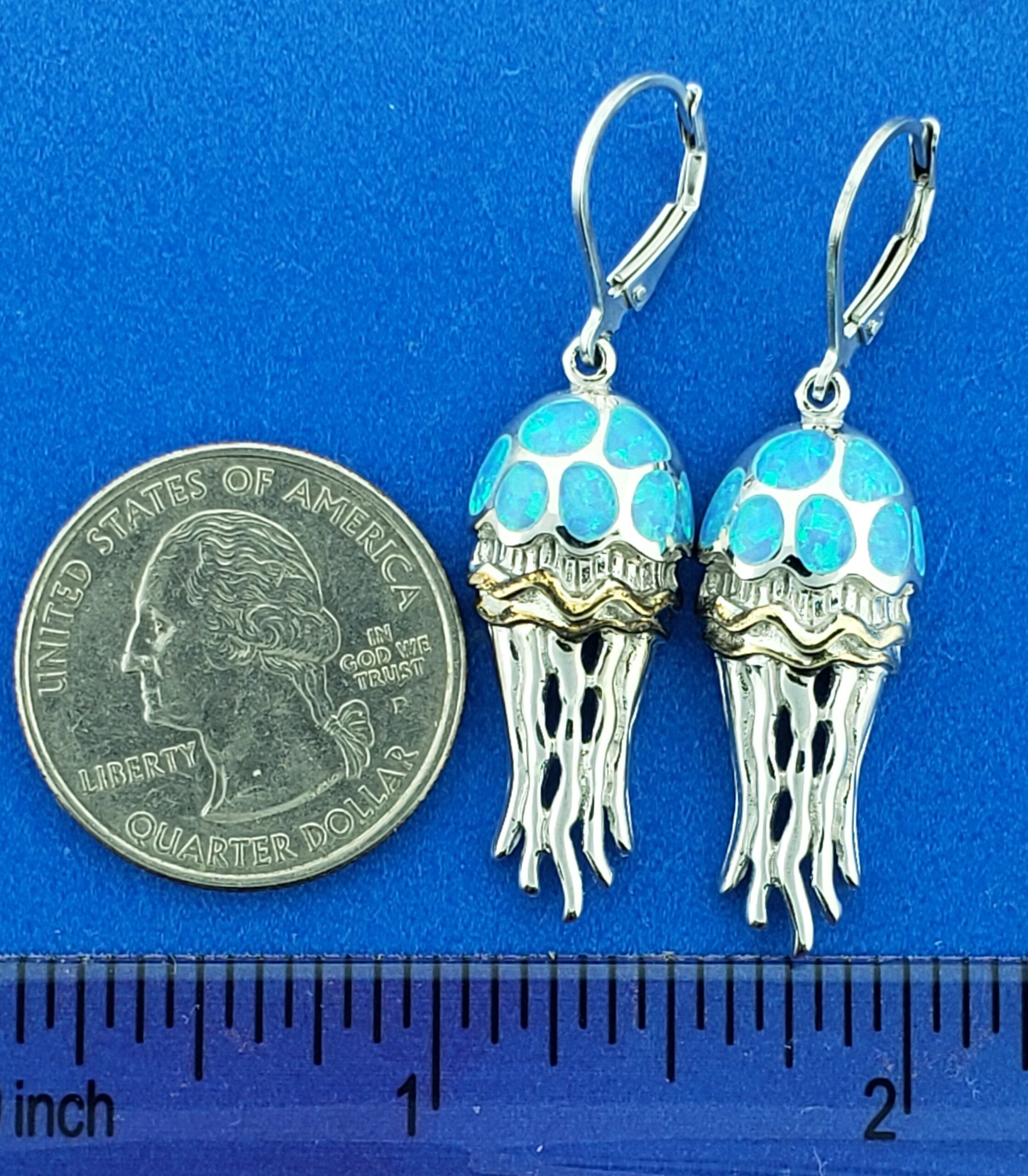 Kovel Jellyfish Dangle Earrings, Sterling Silver 6 Kovel Jellyfish Dangle Earrings, Sterling Silver - Image 6