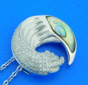 sterling silver wave pendant