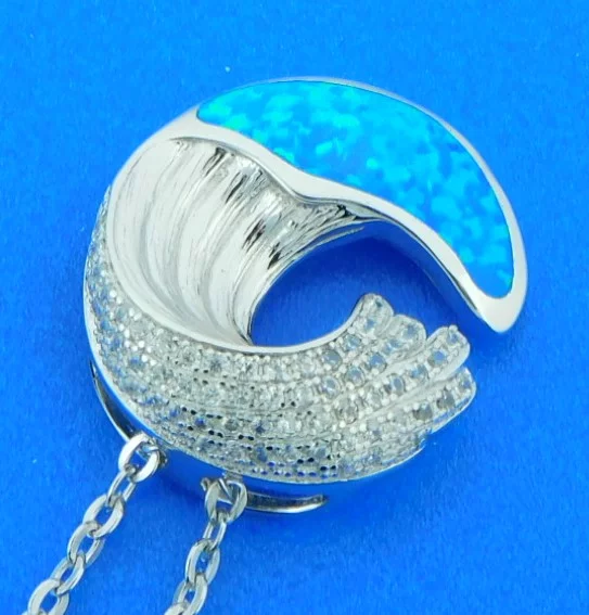 sterling silver wave pendant