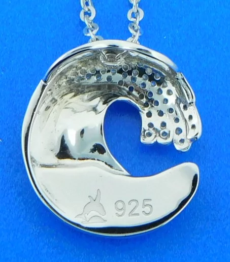 sterling silver wave pendant