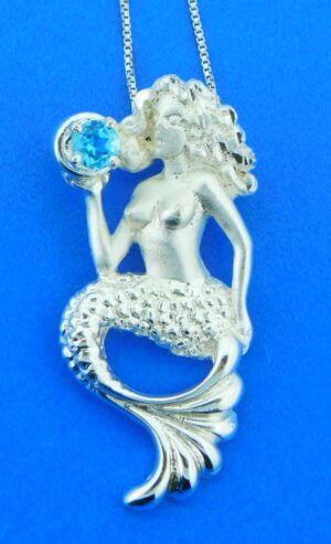 sterling silver mermaid pendant