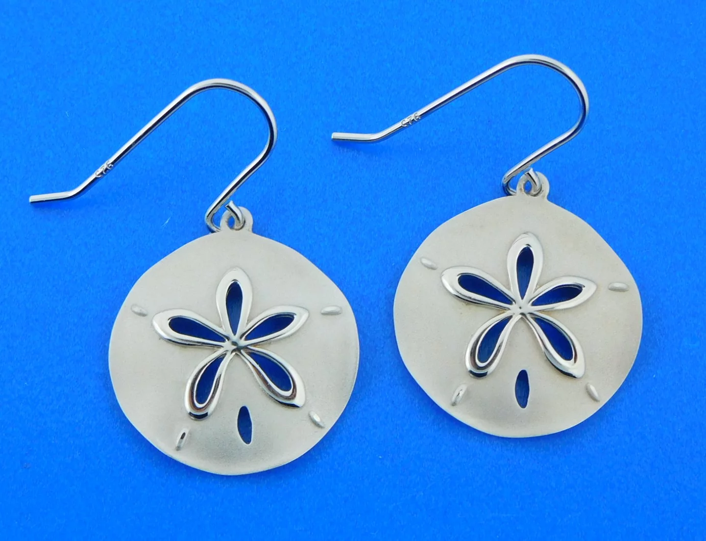 sterling silver sand dollar earrings