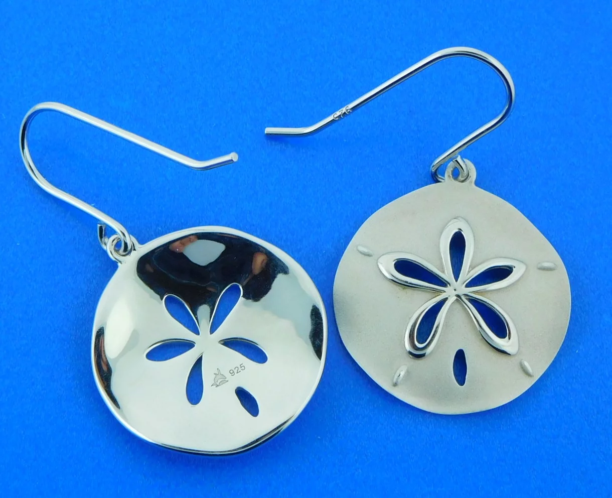 sterling silver sand dollar earrings