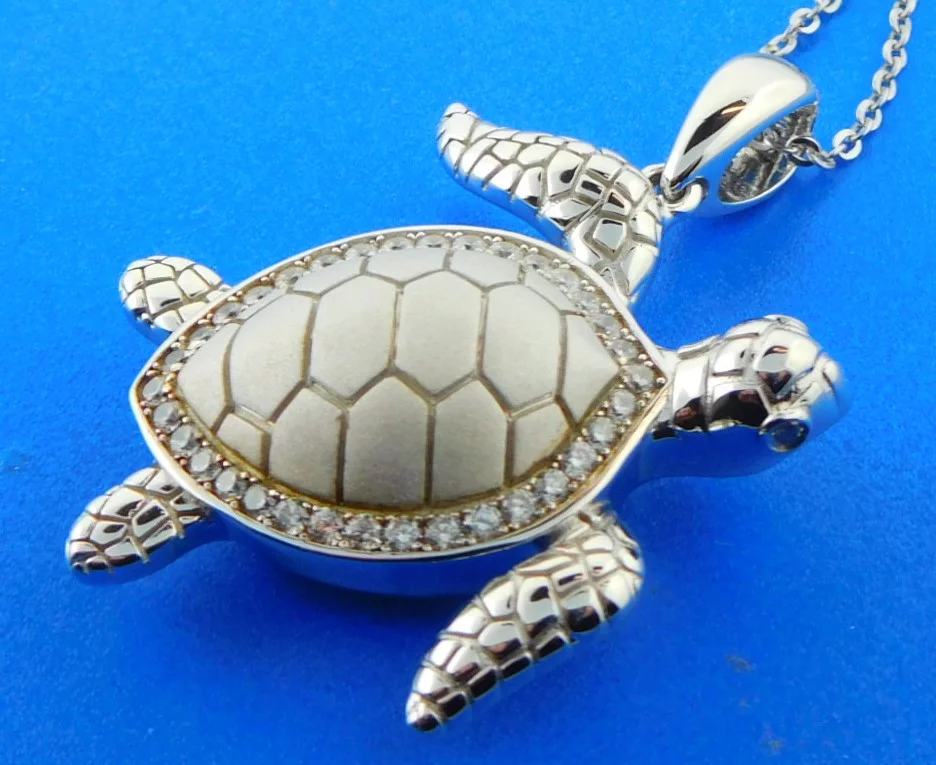 sterling silver sea turtle sterling silver pendant