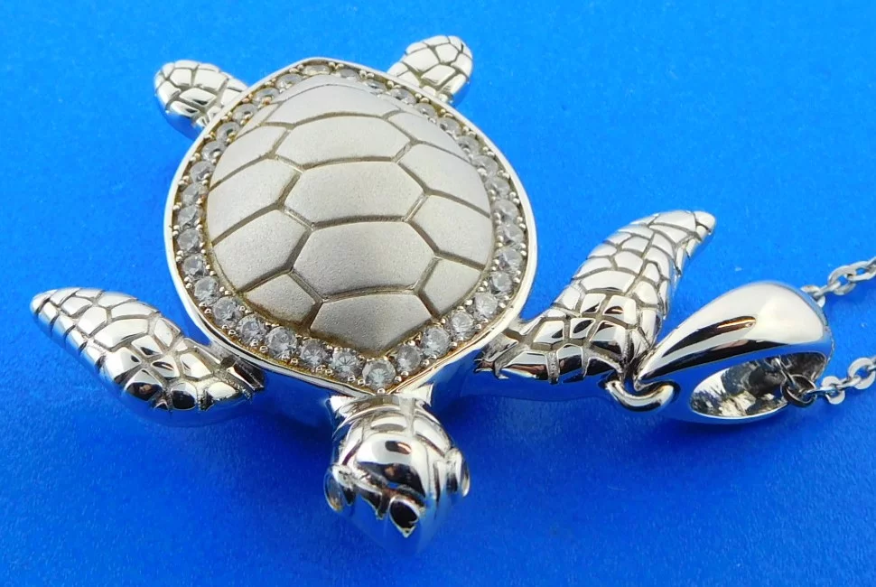 sterling silver sea turtle sterling silver pendant