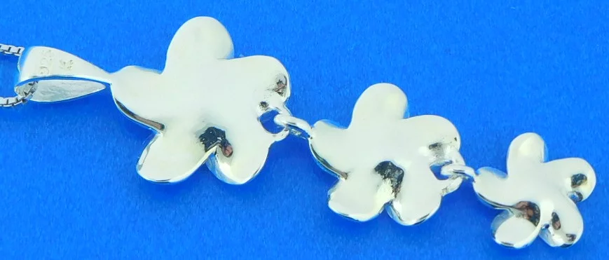 Alamea Plumeria Pendant, Sterling Silver 2 alamea 3 plumerias pendant sterling silver