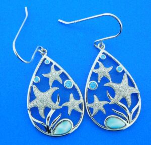 alamea sterling silver starfish earrings